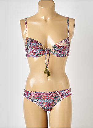Maillot de bain 2 pièces stretch haut soutien-gorge balconnet violet WATERCULT femme