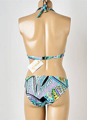 Maillot de bain 2 pièces stretch bleu RASUREL femme