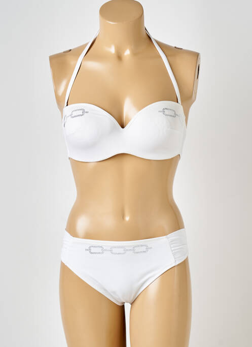 Maillot de bain 2 pièces blanc ANTIGEL pour femme