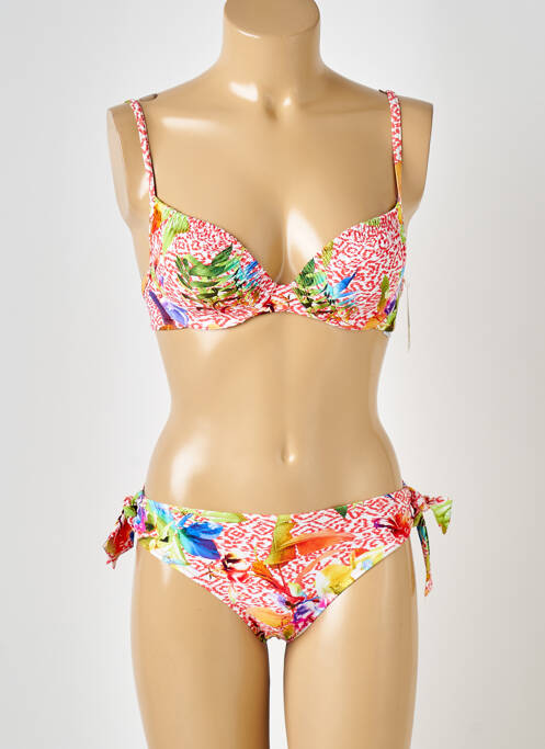 Maillot de bain 2 pièces orange LIDEA pour femme