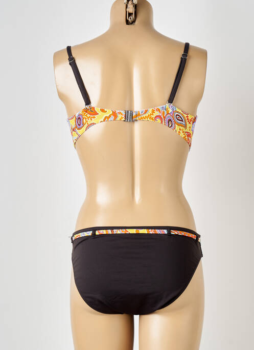 Maillot de bain 2 pièces stretch haut soutien-gorge moulé marron GRAIN DE SABLE femme