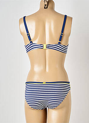 Maillot de bain 2 pièces stretch haut soutien-gorge moulé bleu CLEO BY PANACHE femme