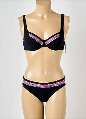 Maillot de bain 2 pièces stretch noir LIDEA femme