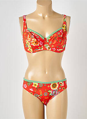 Maillot de bain 2 pièces stretch rouge ANTIGEL femme