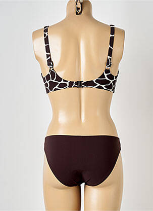 Maillot de bain 2 pièces stretch haut soutien-gorge balconnet marron ROSA FAIA femme