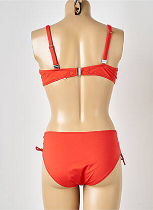 Maillot de bain 2 pièces stretch haut soutien-gorge emboitant orange ANTIGEL femme