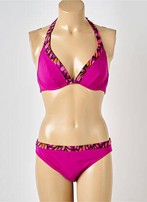 Maillot de bain 2 pièces stretch rose RASUREL femme