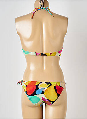 Maillot de bain 2 pièces stretch haut bandeau jaune RASUREL femme