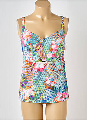 Haut de maillot de bain stretch haut soutien-gorge emboitant bleu LIDEA femme