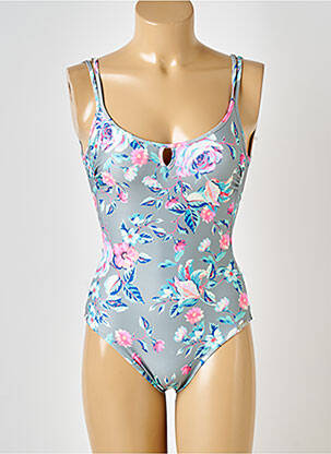 Maillot de bain 1 pièce stretch haut soutien-gorge moulé gris LIDEA femme