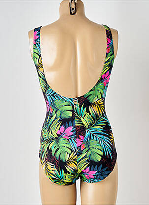 Maillot de bain 1 pièce imprimé fantaisie haut soutien-gorge moulé noir SUN PLAYA femme