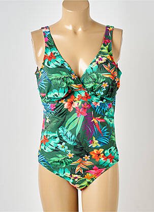 Maillot de bain 1 pièce stretch haut soutien-gorge moulé vert SUN PLAYA femme