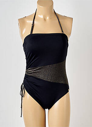 Maillot de bain 1 pièce effet matière satinée haut soutien-gorge moulé noir SUN PLAYA femme
