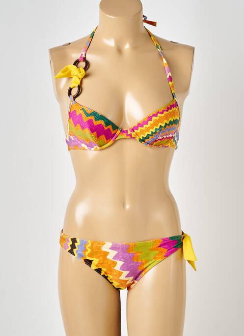 Maillot de bain 2 pièces jaune RASUREL pour femme