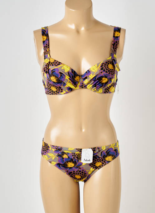 Maillot de bain 2 pièces marron AUBADE pour femme