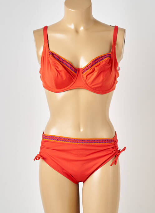 Maillot de bain 2 pièces orange ANTIGEL pour femme