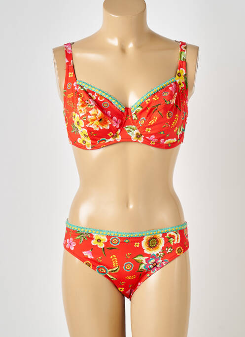 Maillot de bain 2 pièces rouge ANTIGEL pour femme