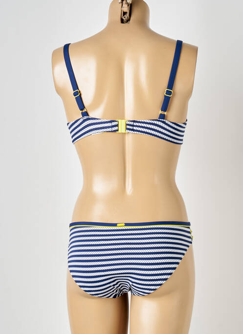 Maillot de bain 2 pièces stretch haut soutien-gorge moulé bleu CLEO BY PANACHE femme