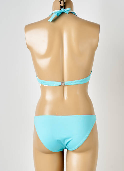 Maillot de bain 2 pièces stretch haut triangles bleu RASUREL femme