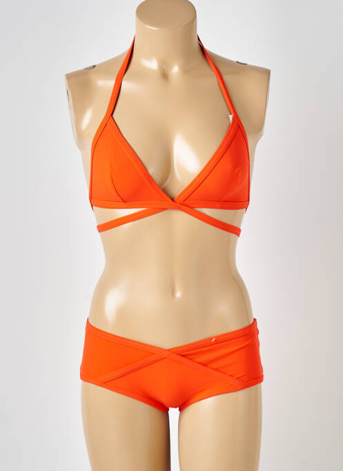 Maillot de bain 2 pièces stretch haut triangles orange PRINCESSE TAM-TAM femme