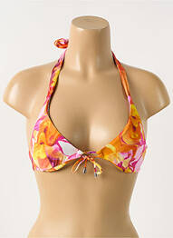 Haut de maillot de bain stretch haut soutien-gorge balconnet orange LISE CHARMEL femme