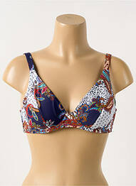 Haut de maillot de bain stretch haut soutien-gorge emboitant bleu PROMISE femme