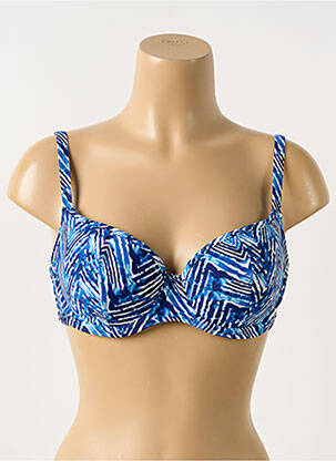 Haut de maillot de bain stretch haut soutien-gorge emboitant bleu CLEO BY PANACHE femme