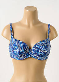 Haut de maillot de bain stretch haut soutien-gorge emboitant bleu CLEO BY PANACHE femme