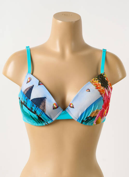 Haut de maillot de bain bleu ANTIGEL pour femme