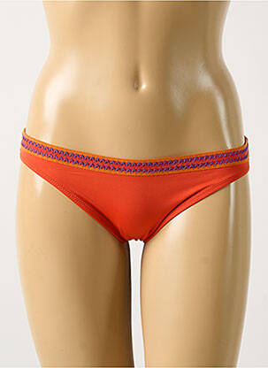 Bas de maillot de bain tissage satiné culotte orange ANTIGEL femme