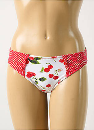 Bas de maillot de bain imprimé fantaisie culotte rouge ANTIGEL femme
