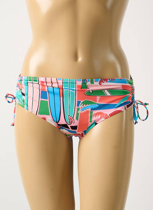 Bas de maillot de bain imprimé tie and dye culotte rose ROSA FAIA femme