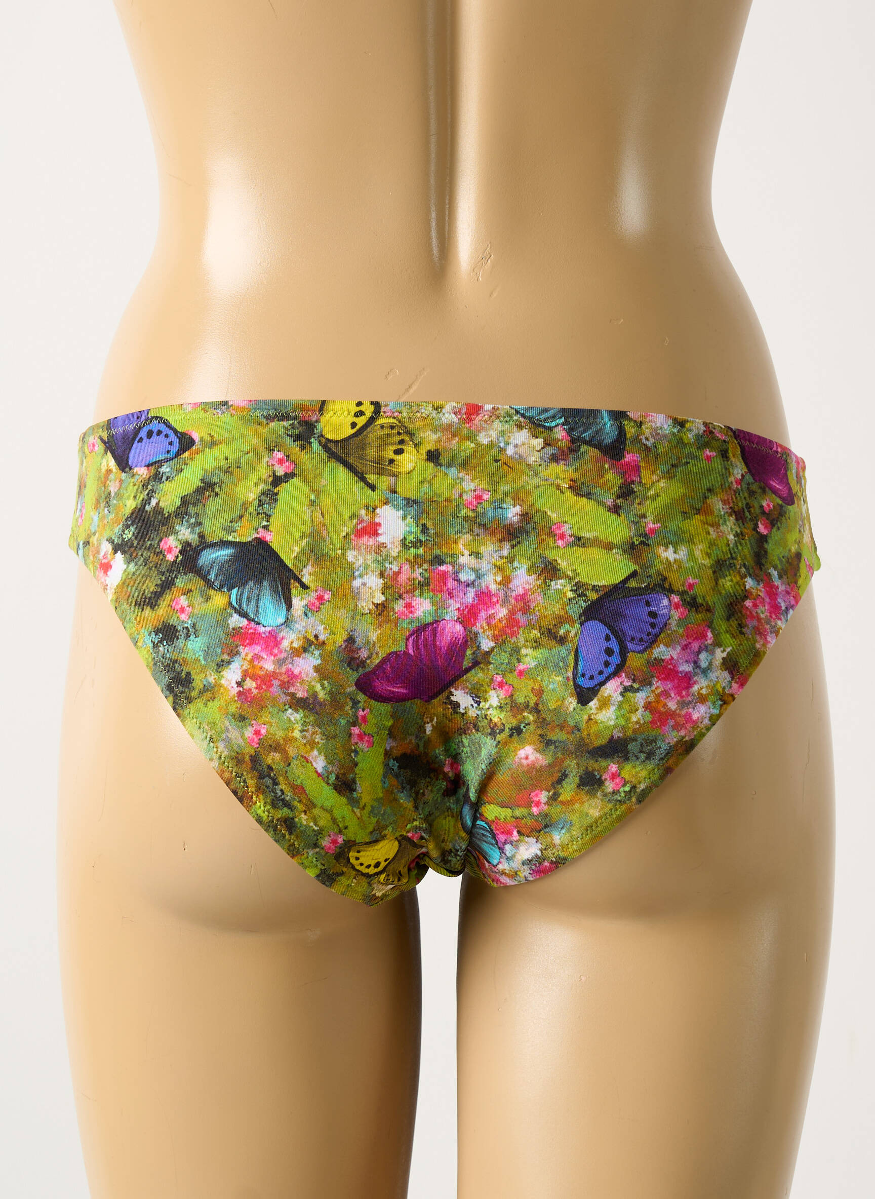 Bas de maillot de bain imprimé fleurs culotte vert ANTIGEL femme