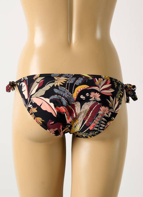 Bas de maillot de bain tissage satiné bikini noir ROSA FAIA femme
