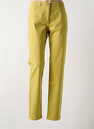 Pantalon slim tissage popeline taille normale vert JOCAVI femme