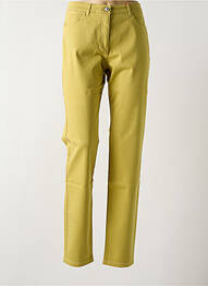 Pantalon slim tissage popeline taille normale vert JOCAVI femme