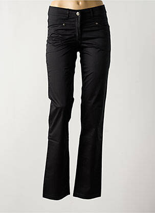 Pantalon droit tissage popeline taille normale noir PAUL BRIAL femme