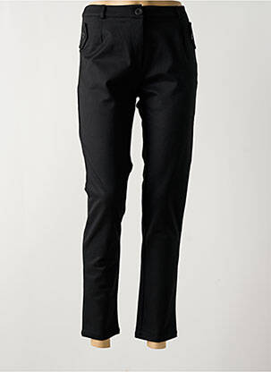 Pantalon chino fermeture zippée sous rabat boutonné taille normale noir LE PETIT BAIGNEUR femme
