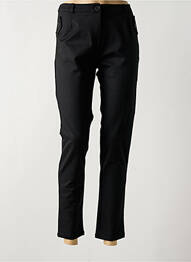 Pantalon chino fermeture zippée sous rabat boutonné taille normale noir LE PETIT BAIGNEUR femme