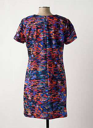 Robe mi-longue imprimé fantaisie manches courtes bleu PAUL BRIAL femme