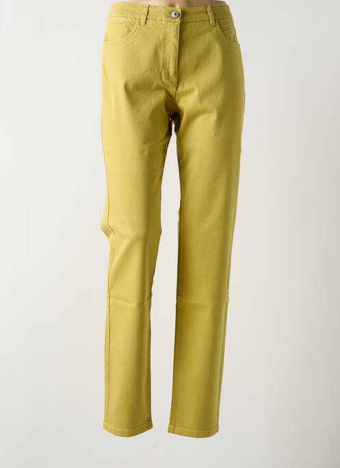 Pantalon slim tissage popeline taille normale vert JOCAVI femme