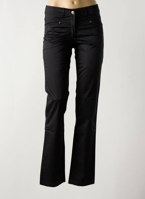 Pantalon droit tissage popeline taille normale noir PAUL BRIAL femme