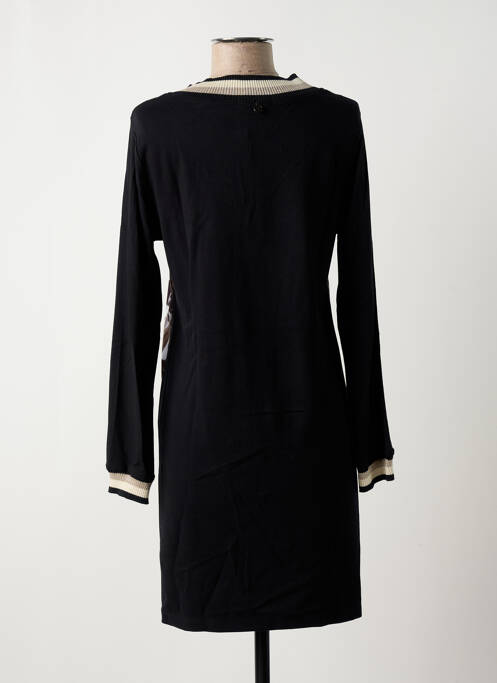 Robe courte manches longues manches longues noir MALOKA femme
