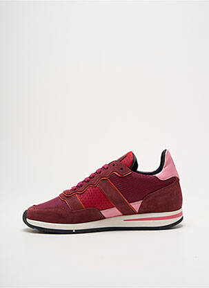 Baskets nubuck talon plat jusqu'à 3cm rouge PIOLA femme