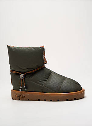 Bottines/boots tissage satiné talon plat jusqu'à 3cm vert FLUFIÉ femme