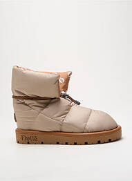 Bottines/boots tissage satiné talon plat jusqu'à 3cm beige FLUFIÉ femme