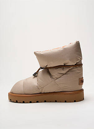 Bottines/boots tissage satiné talon plat jusqu'à 3cm beige FLUFIÉ femme