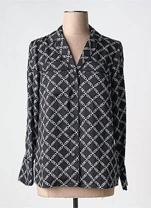 Chemisier tissage crêpe manches longues noir MICHAEL KORS femme