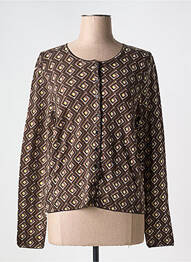 Gilet manches longues fermeture boutonnée sur le devant marron MALIPARMI femme