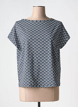 Top imprimé fantaisie manches courtes bleu RRD (ROBERTO RICCI DESIGNS) femme